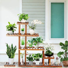 Garden supplier indoor outdoor rack 4 tier mid century multiple plant stand holder shelf modern tall wood plant pot stand